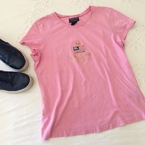 Ralph Lauren • Polo pink American flag tee